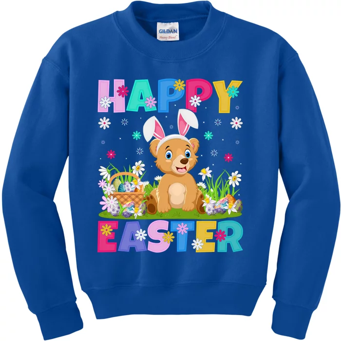 Bear Lover Happy Easter Bunny Bear Easter Sunday Gift Kids Sweatshirt