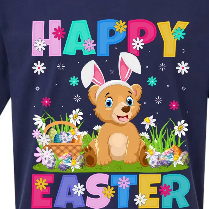 Bear Lover Happy Easter Bunny Bear Easter Sunday Gift Sueded Cloud Jersey T-Shirt