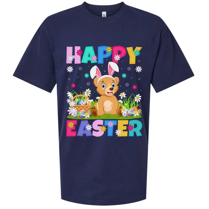 Bear Lover Happy Easter Bunny Bear Easter Sunday Gift Sueded Cloud Jersey T-Shirt