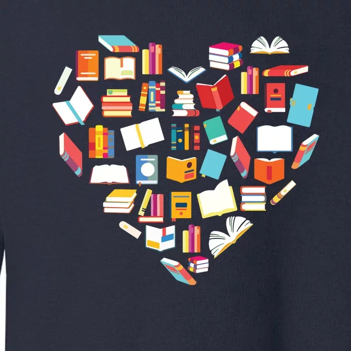 Book Lover Heart Shape Reading Club Librarian Bookworm Gift Premium Toddler Sweatshirt