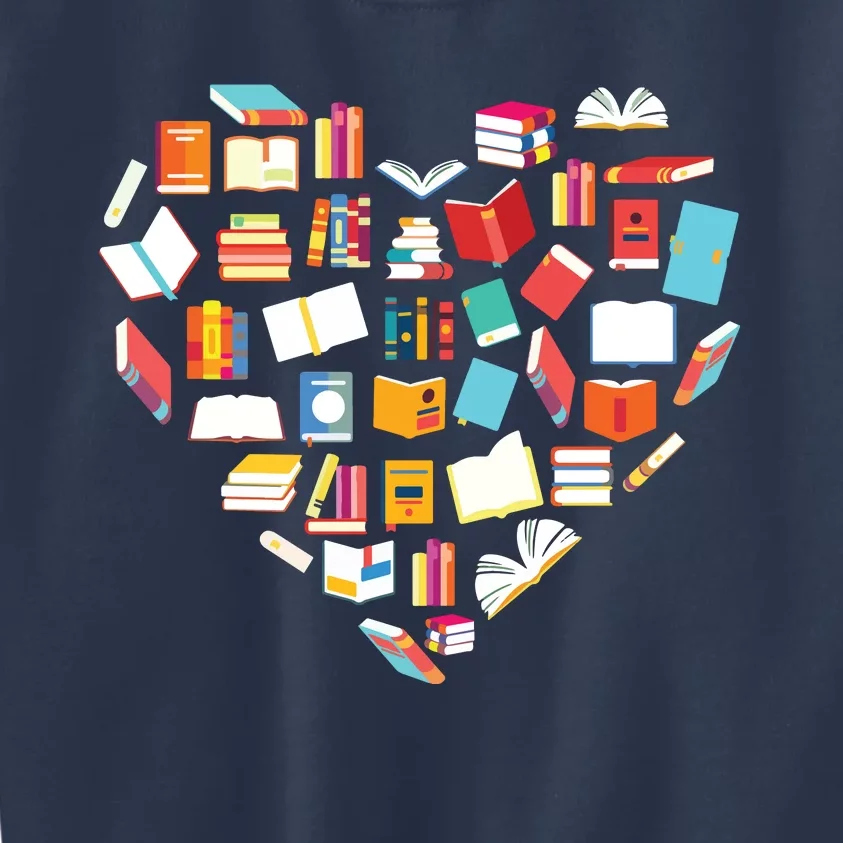 Book Lover Heart Shape Reading Club Librarian Bookworm Gift Premium Kids Sweatshirt