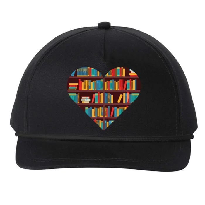 Book Lover Heart Shape Reading Club Librarian Bookworm Snapback Five-Panel Rope Hat