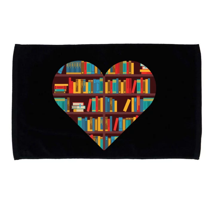 Book Lover Heart Shape Reading Club Librarian Bookworm Microfiber Hand Towel