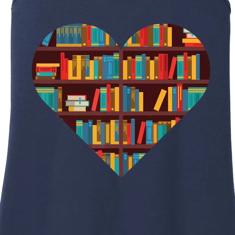 Book Lover Heart Shape Reading Club Librarian Bookworm Ladies Essential Tank