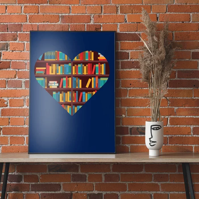 Book Lover Heart Shape Reading Club Librarian Bookworm Poster