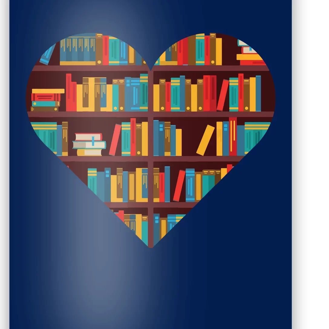 Book Lover Heart Shape Reading Club Librarian Bookworm Poster