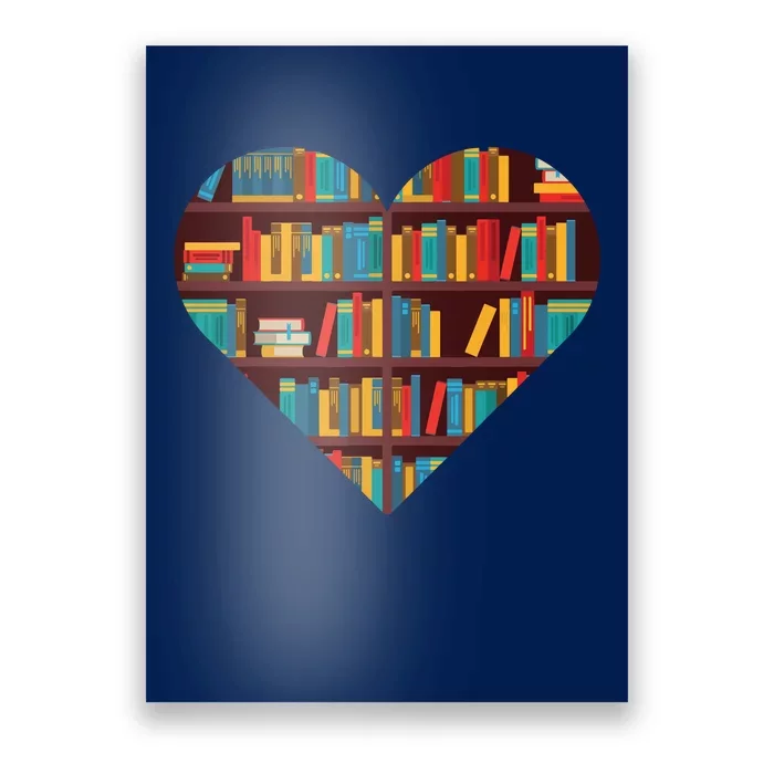 Book Lover Heart Shape Reading Club Librarian Bookworm Poster