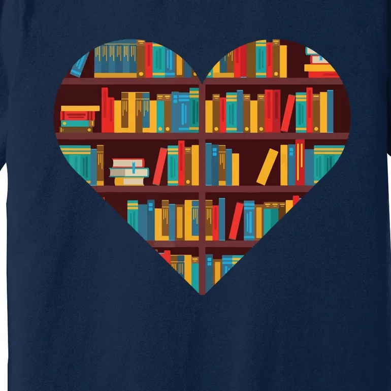 Book Lover Heart Shape Reading Club Librarian Bookworm Premium T-Shirt