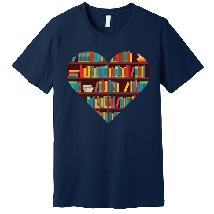 Book Lover Heart Shape Reading Club Librarian Bookworm Premium T-Shirt