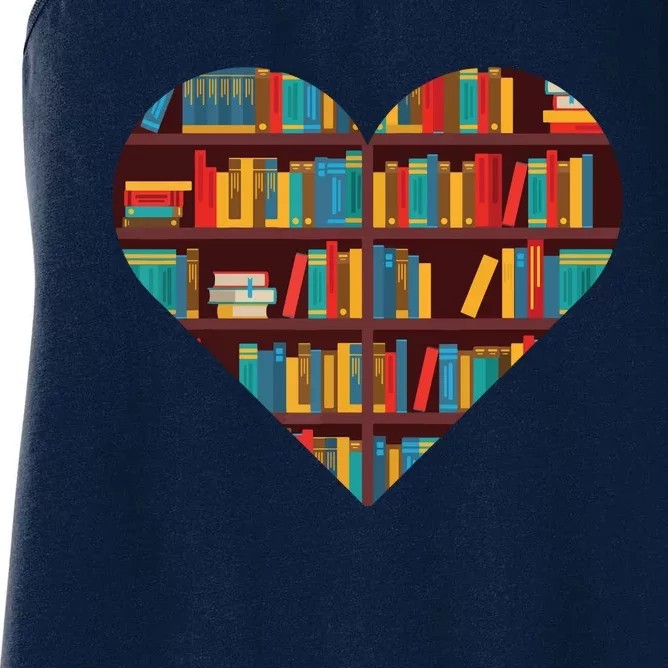 Book Lover Heart Shape Reading Club Librarian Bookworm Women's Racerback Tank