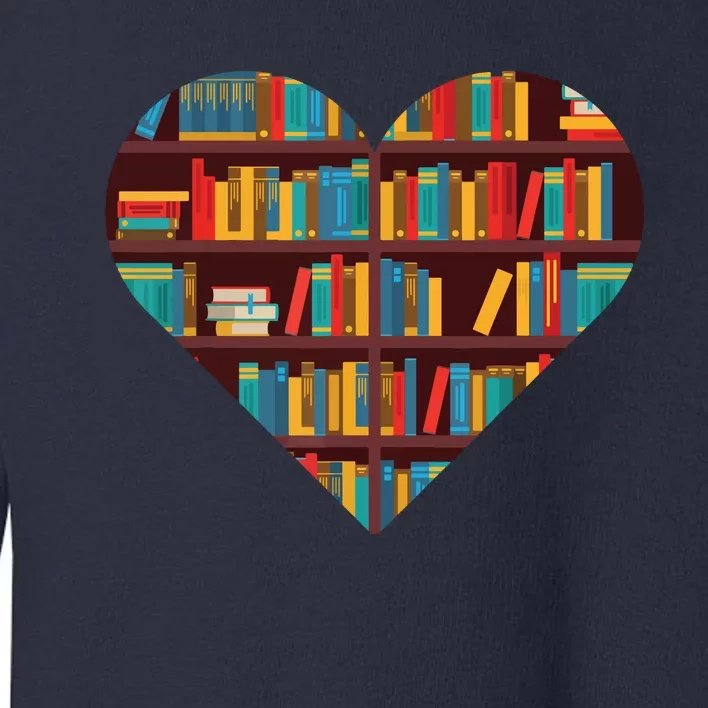 Book Lover Heart Shape Reading Club Librarian Bookworm Toddler Sweatshirt