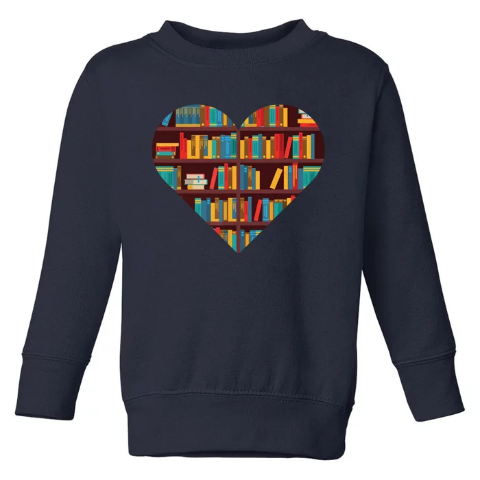 Book Lover Heart Shape Reading Club Librarian Bookworm Toddler Sweatshirt