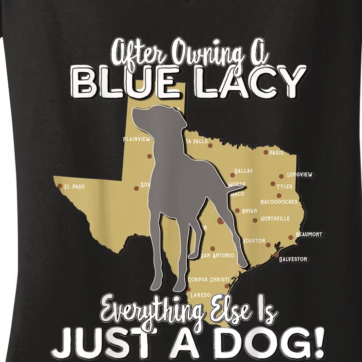 Blue Lacy Hunting Dog Texas State Dog Women's V-Neck T-Shirt