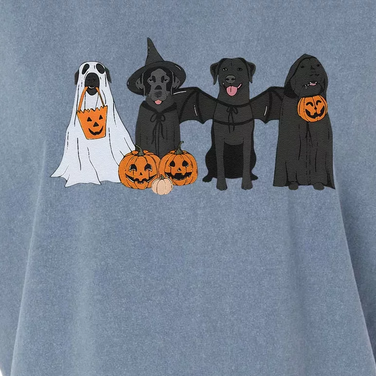 Black Labrador Halloween Ghost Pumpkin Gift Garment-Dyed Women's Muscle Tee