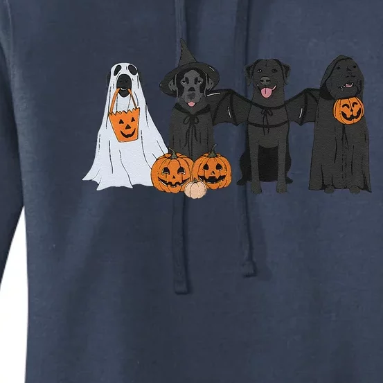 Black Labrador Halloween Ghost Pumpkin Gift Women's Pullover Hoodie