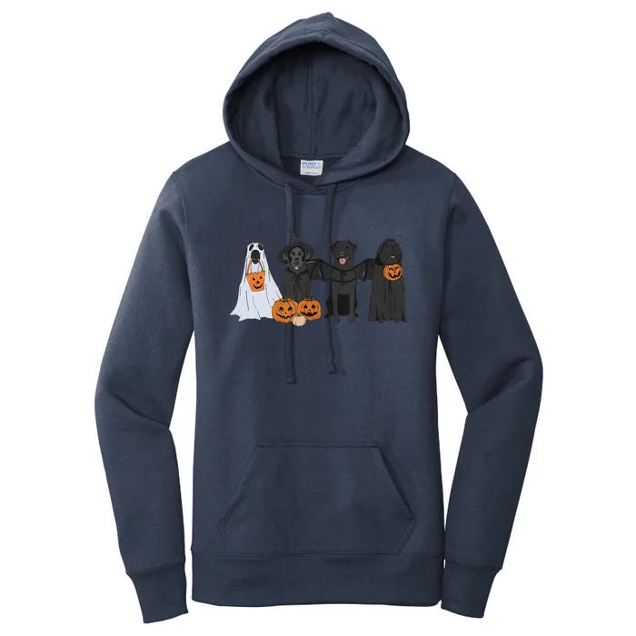 Black Labrador Halloween Ghost Pumpkin Gift Women's Pullover Hoodie