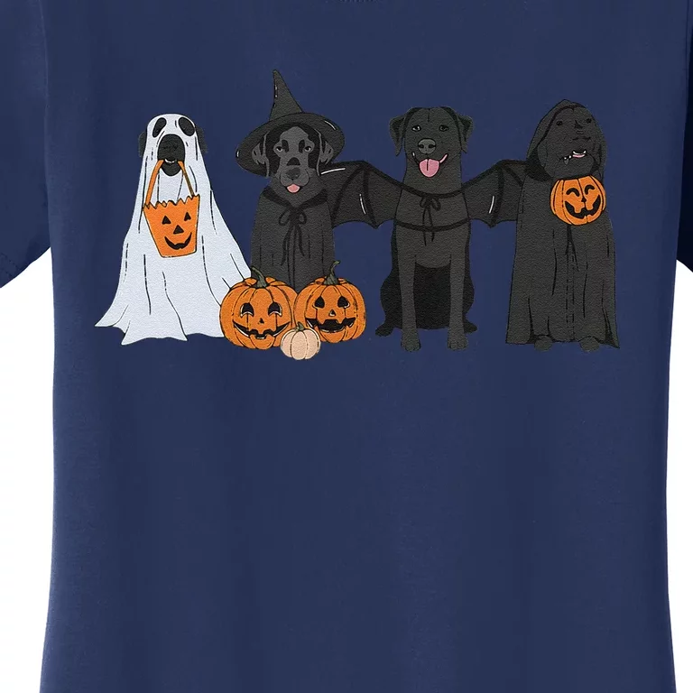 Black Labrador Halloween Ghost Pumpkin Gift Women's T-Shirt