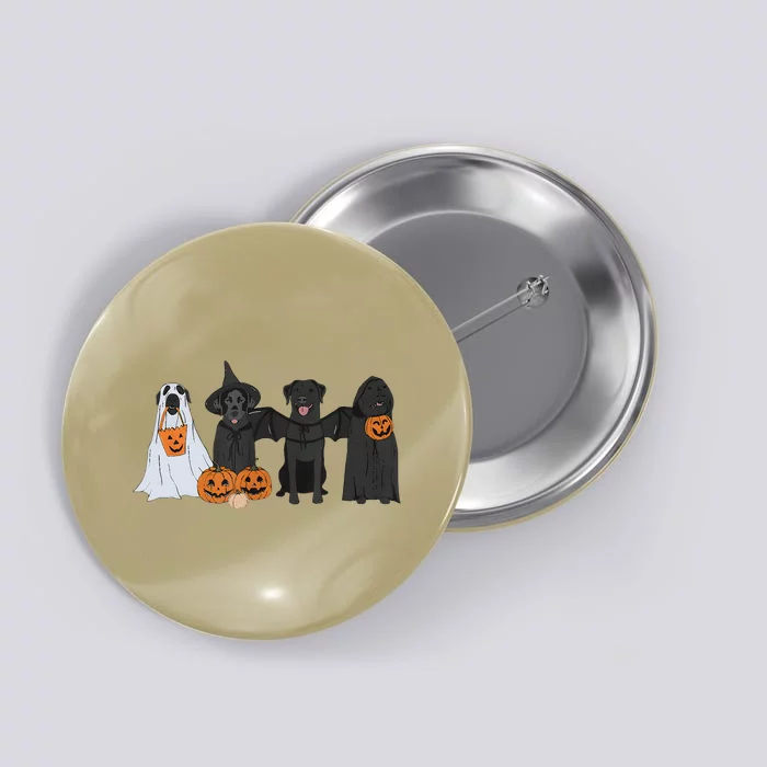 Black Labrador Halloween Ghost Pumpkin Gift Button