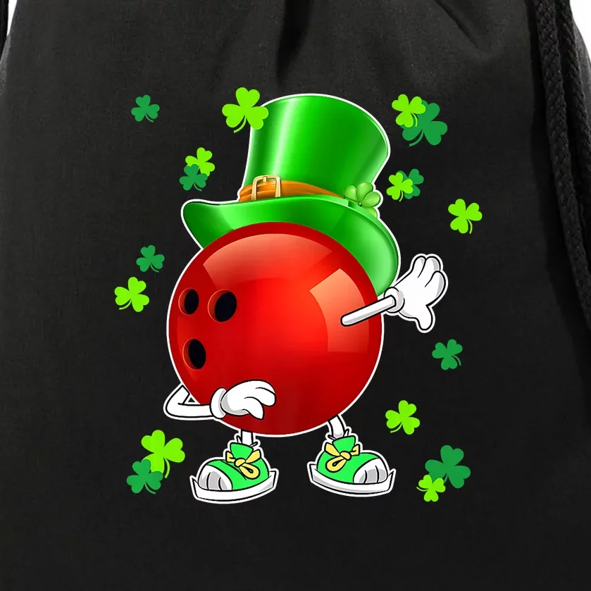 Bowling Leprechaun Hat Bowling Lover St. Patricks Day Gifts Drawstring Bag