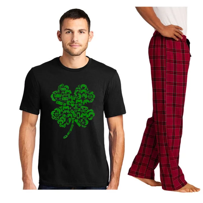 Funny Boys Gamer Gift Game Shamrock St Patricks Day Irish Boy Kids Pajama Set