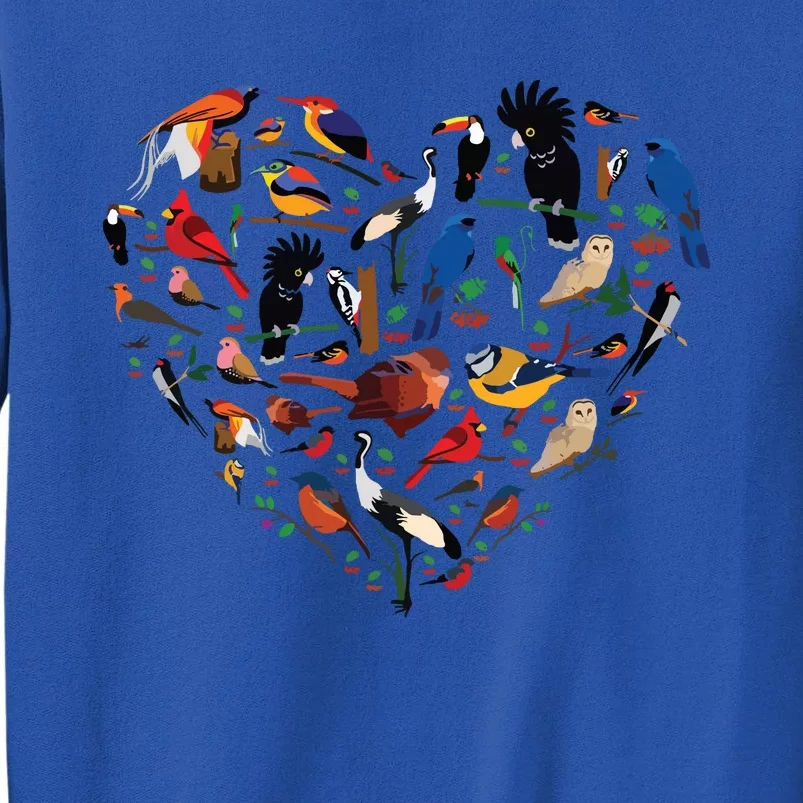 Birds Lover Heart Bird Watching Tall Sweatshirt