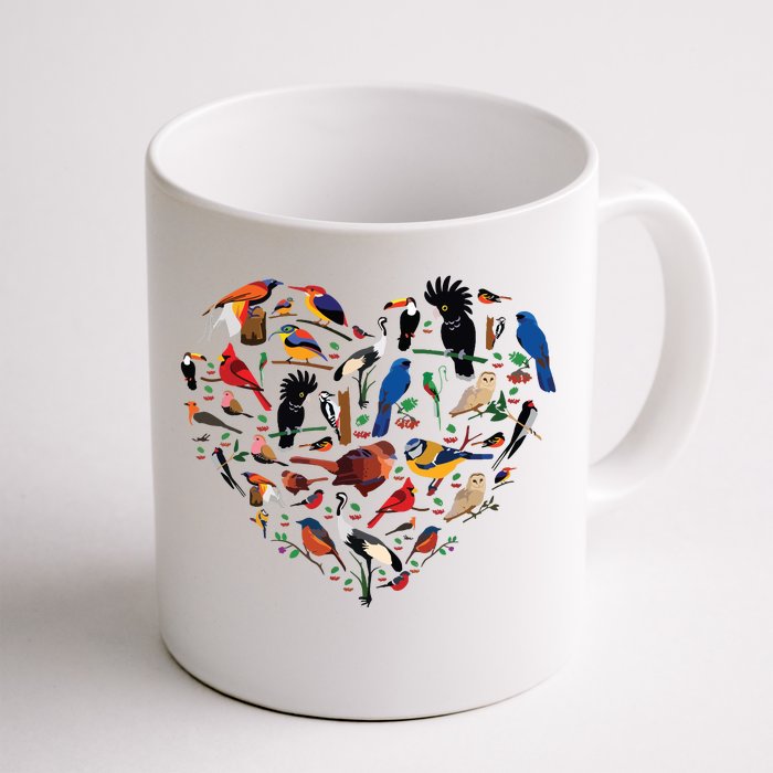 Birds Lover Heart Bird Watching Front & Back Coffee Mug