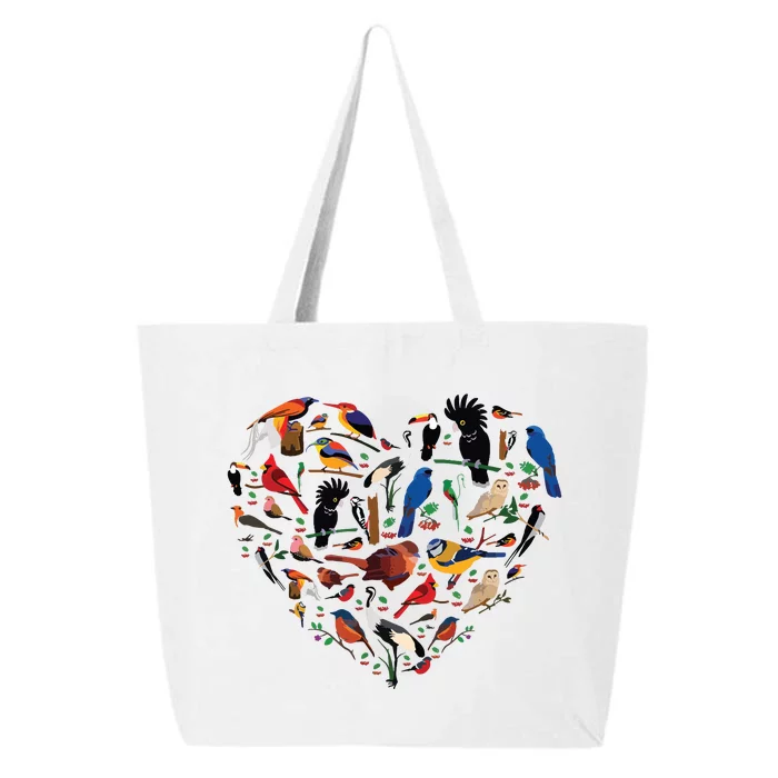 Birds Lover Heart Bird Watching 25L Jumbo Tote