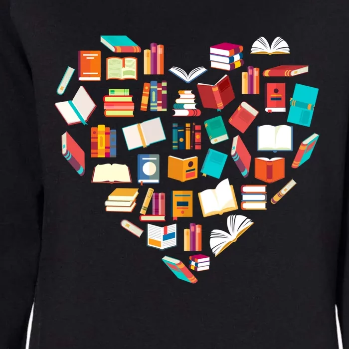 Book Lover Heart Shape Reading Club Librarian Bookworm Gift Womens California Wash Sweatshirt