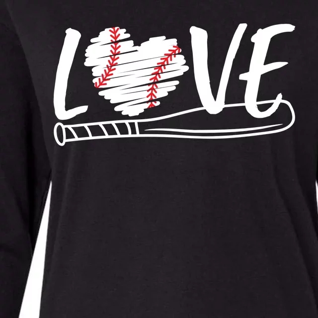 Baseball Love Heart Summer Sport Womens Cotton Relaxed Long Sleeve T-Shirt