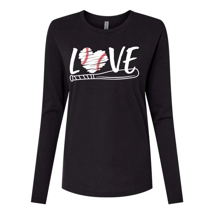 Baseball Love Heart Summer Sport Womens Cotton Relaxed Long Sleeve T-Shirt