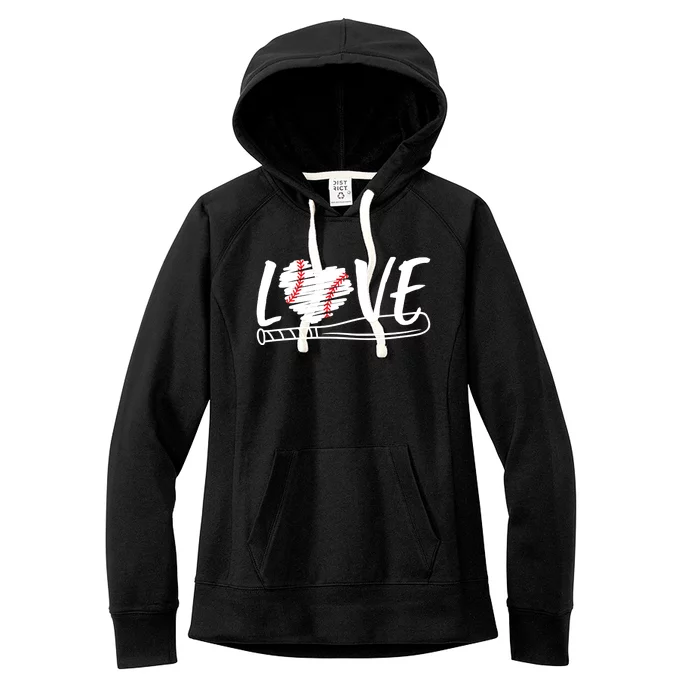 Baseball Love Heart Summer Sport Women's Fleece Hoodie