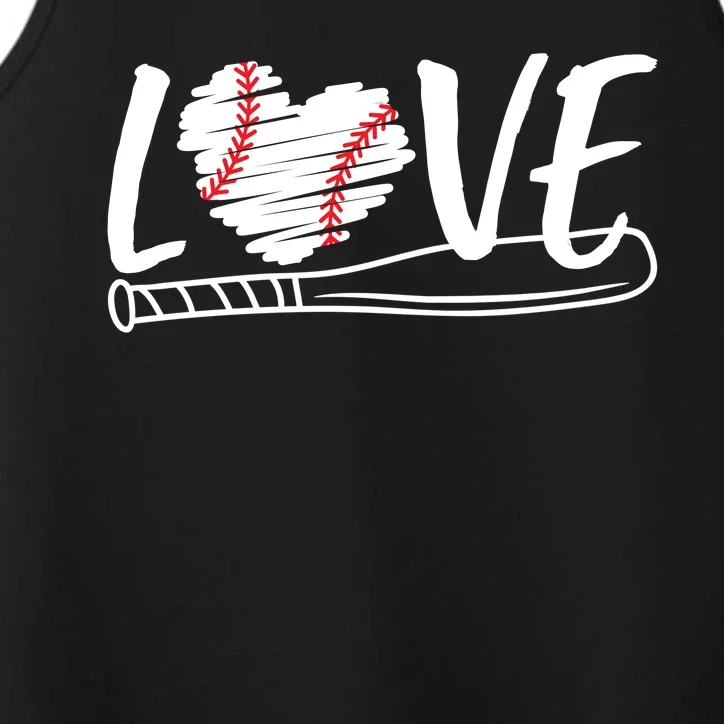 Baseball Love Heart Summer Sport Performance Tank