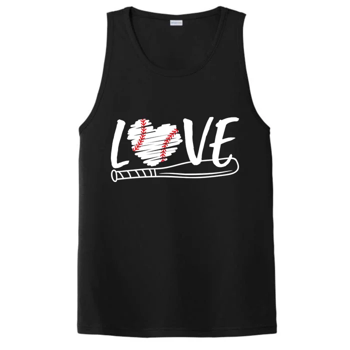 Baseball Love Heart Summer Sport Performance Tank