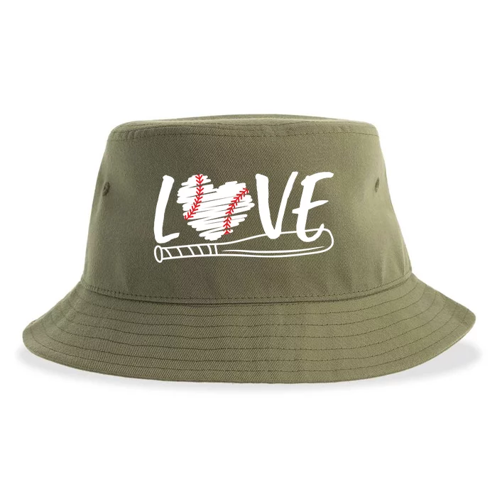 Baseball Love Heart Summer Sport Sustainable Bucket Hat