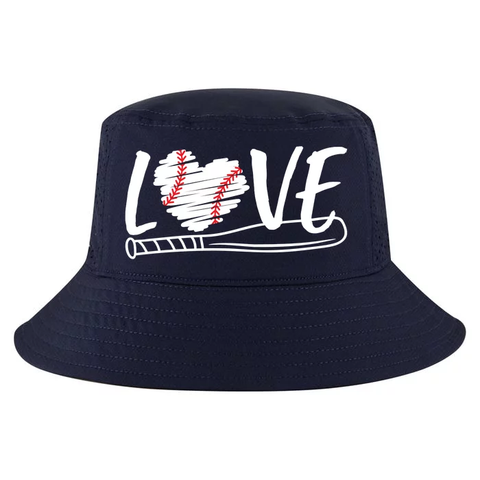 Baseball Love Heart Summer Sport Cool Comfort Performance Bucket Hat