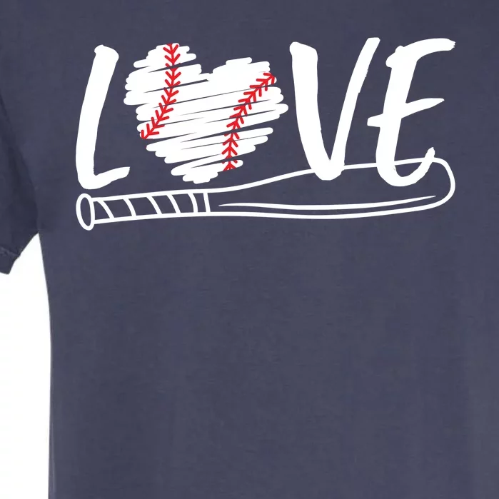 Baseball Love Heart Summer Sport Garment-Dyed Heavyweight T-Shirt