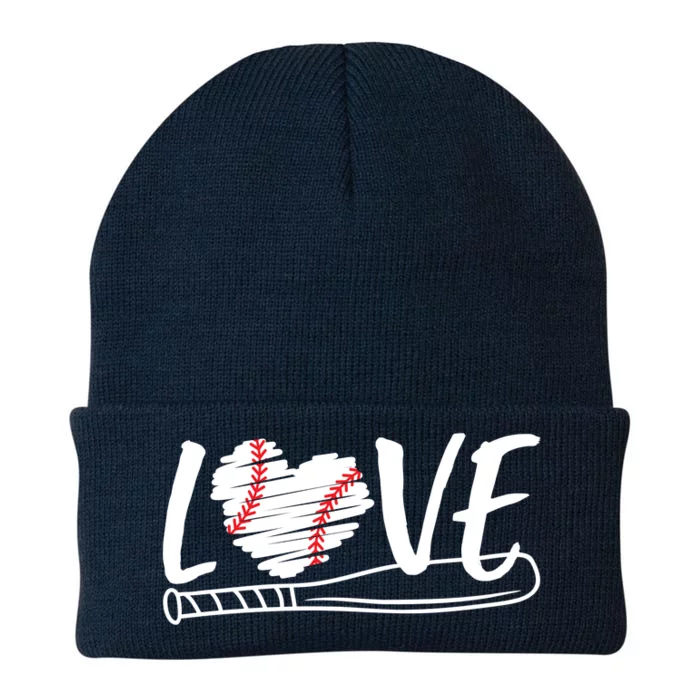 Baseball Love Heart Summer Sport Knit Cap Winter Beanie