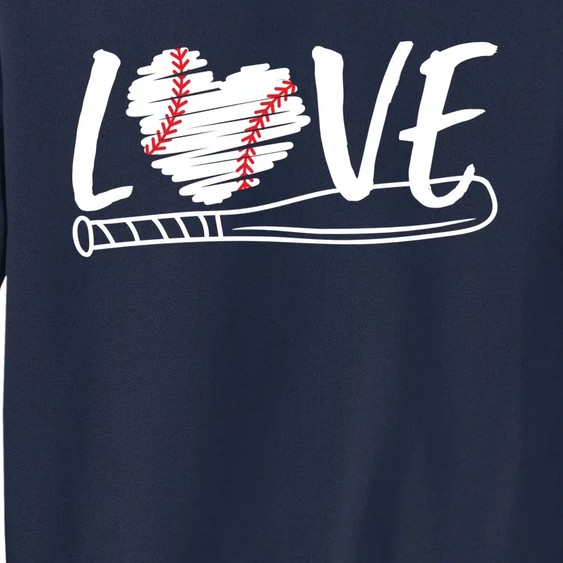 Baseball Love Heart Summer Sport Tall Sweatshirt