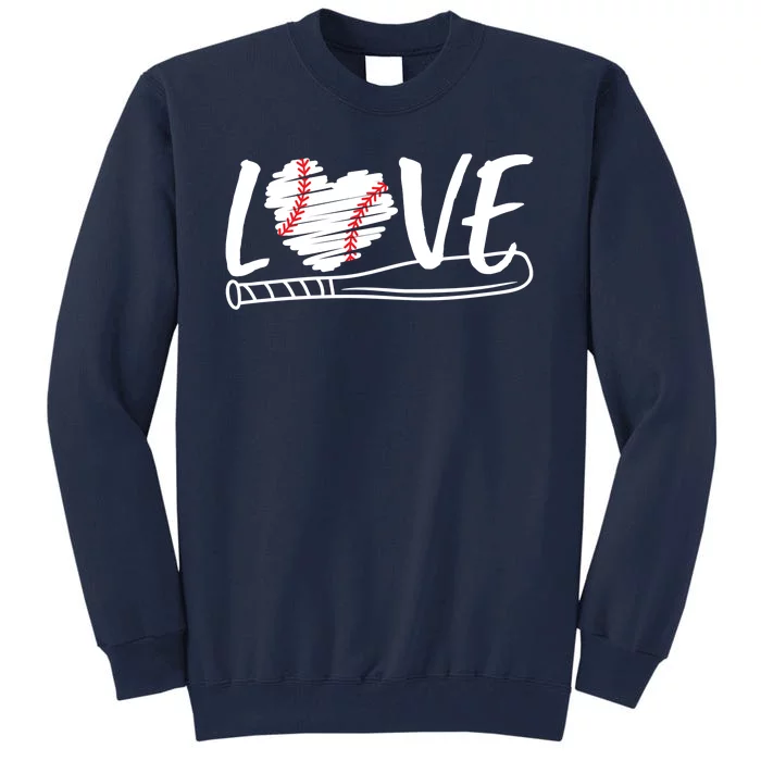 Baseball Love Heart Summer Sport Tall Sweatshirt