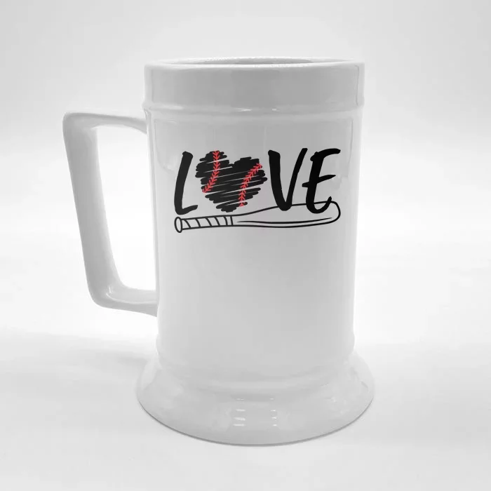 Baseball Love Heart Summer Sport Front & Back Beer Stein