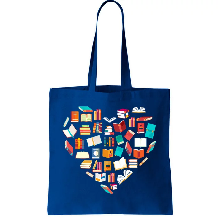 Book Lover Heart Shape Reading Club Librarian Bookworm Gift Funny Gift Tote Bag