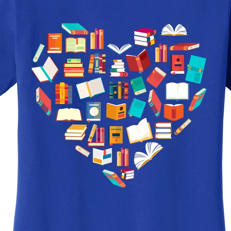 Book Lover Heart Shape Reading Club Librarian Bookworm Gift Funny Gift Women's T-Shirt