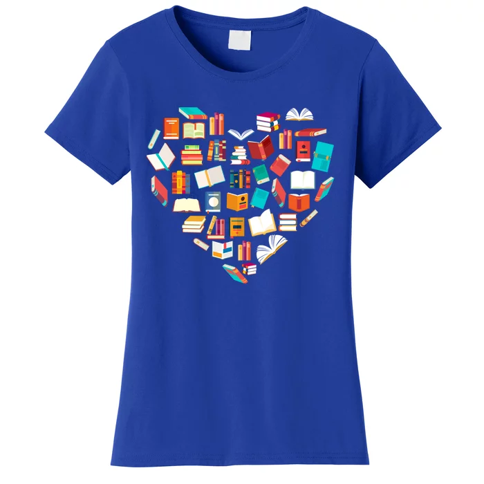 Book Lover Heart Shape Reading Club Librarian Bookworm Gift Funny Gift Women's T-Shirt