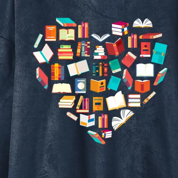 Book Lover Heart Shape Reading Club Librarian Bookworm Gift Funny Gift Hooded Wearable Blanket