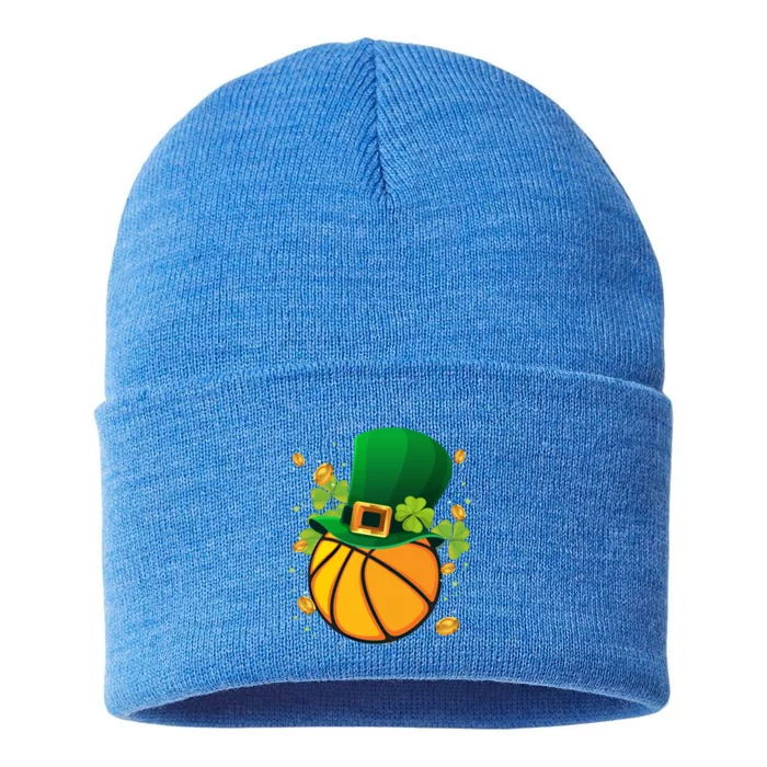 Basketball Leprechaun Hat Shamrock Irish St Patrick's Day Gift Sustainable Knit Beanie