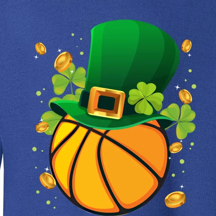 Basketball Leprechaun Hat Shamrock Irish St Patrick's Day Gift Toddler Sweatshirt