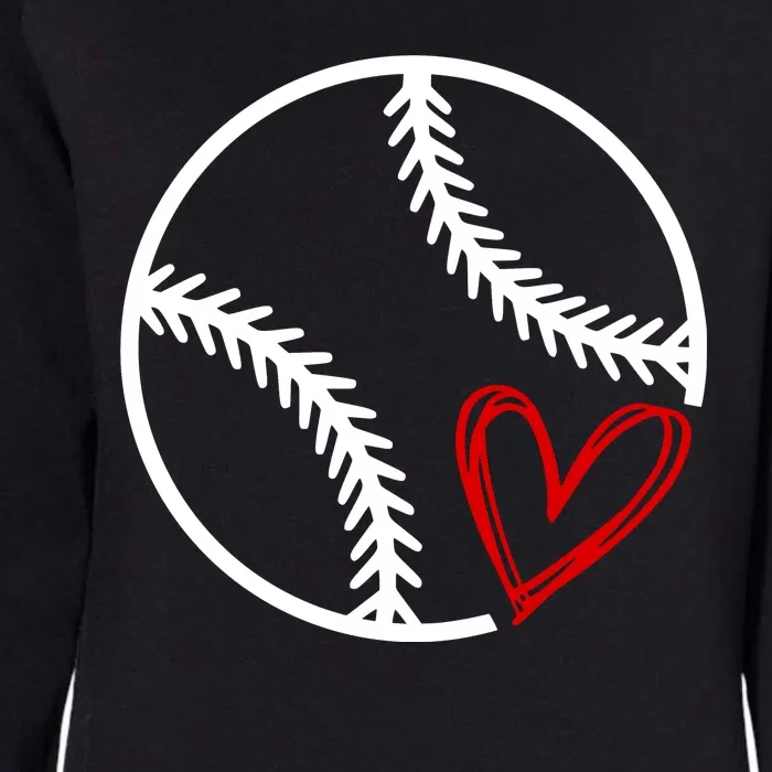 Baseball Lovers Heart Womens California Wash Sweatshirt