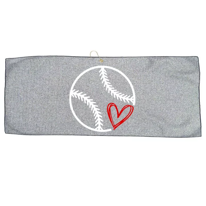 Baseball Lovers Heart Large Microfiber Waffle Golf Towel