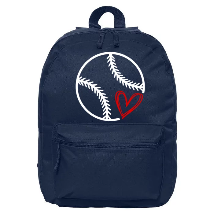 Baseball Lovers Heart 16 in Basic Backpack