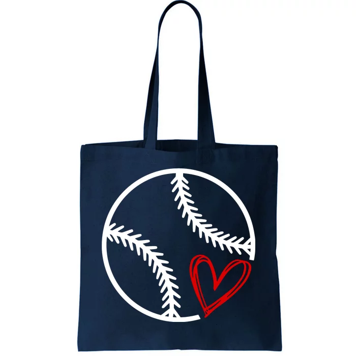 Baseball Lovers Heart Tote Bag